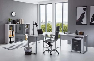 Mobili Ufficio Studio Office Edition in Grigio Chiaro/Antracite Lucido Set 2 - Foto 1 di 3