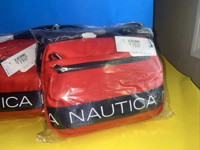 Nautica через плечо / талии Bean сумка 2 нейлона логотип сумка красный/темно-синий маленький - новый - Изображение 1 из 4