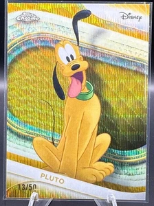 2025 Topps Chrome Disney Gold Wave Refractor 13/50 - Pluto #95 - Picture 1 of 2