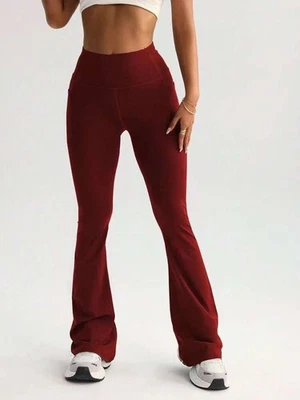 Mujer Acampanadas Leggings Cintura Alta Control Abdomen Bootcut Yoga Pantalones con Bolsillo Foto 1 de 4