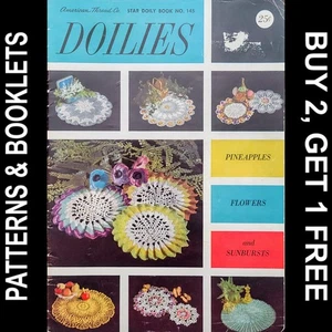 Libro Vintage Star Doily #145 "Doilies" Piñas-Flores-Sunbursts - Imagen 1 de 20