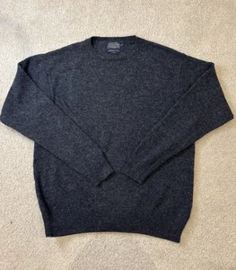 Pendleton Washable 100% Shetland Wool Crew Neck Sweater Men’s Large Gray - Picture 1 of 8