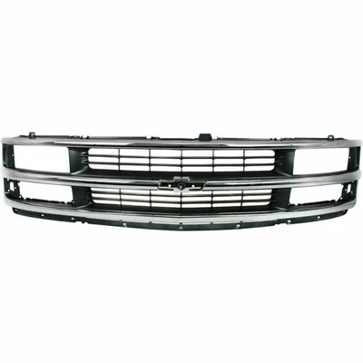 New Fits 1996-02 Chevrolet Express 1500 Grille Chrome Shell/Painted Gray Insert Foto 1 de 4
