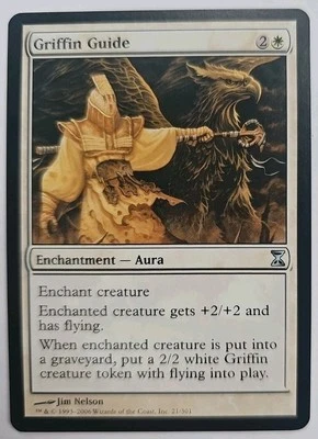 MTG Magic The Gathering Card Griffin Guide Enchantment Aura White Time Spiral  - Image 1 of 2