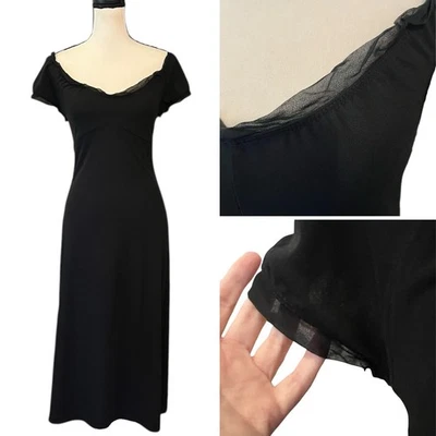 Vestido sin Mangas Vintage Años 90 Y2K Betsey Johnson Nueva York Gótico Bruja Vamp Lechera S M Foto 1 de 4