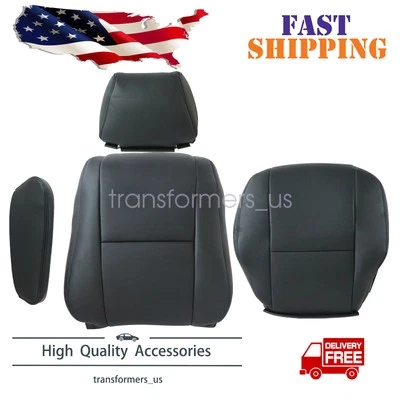2007-19 For Mercedes-Benz Sprinter Driver Bottom & Top Leather Seat Cover Black - Image 1 of 4