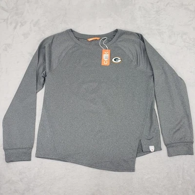 NUEVO CON ETIQUETAS Cutter & Buck Green Bay Packers Mujer XL Gris Manga Larga Camiseta Fútbol Foto 1 de 4