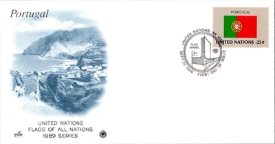 Vintage FDC United Nations New York City Postmark Scott #559 Flag Of Portugal - Image 1 of 4
