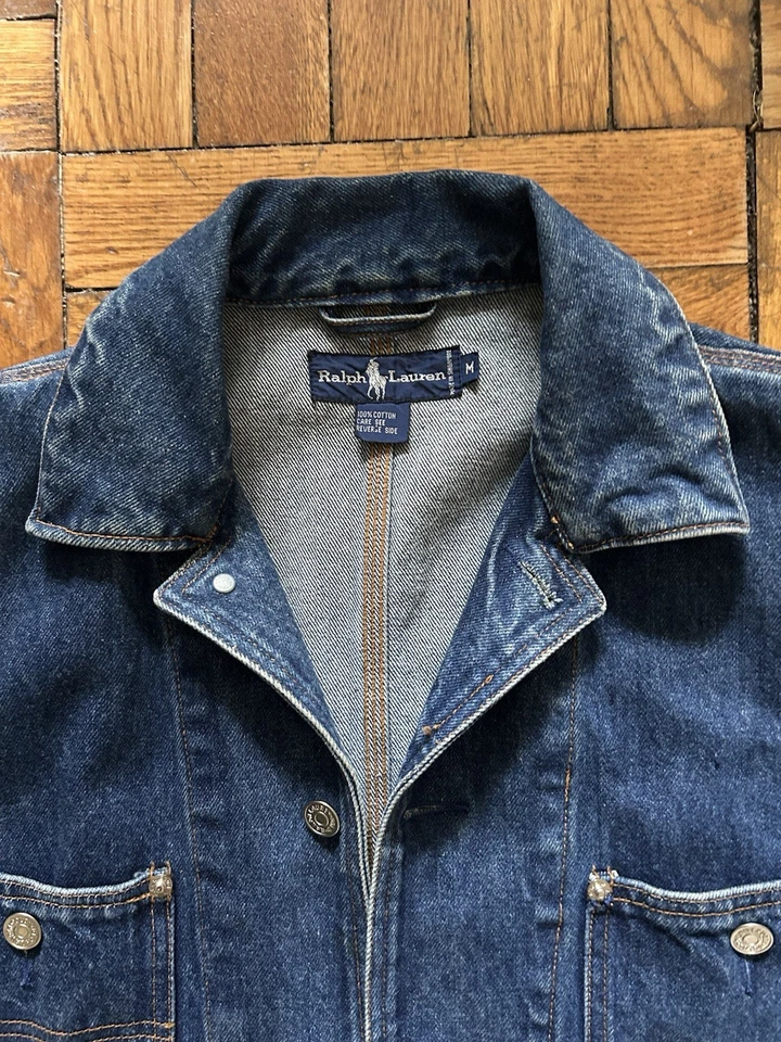 *RARE* - Vintage 80s - Polo Ralph Lauren - Archive Denim Chore Jacket - Size M - Image 1 of 4
