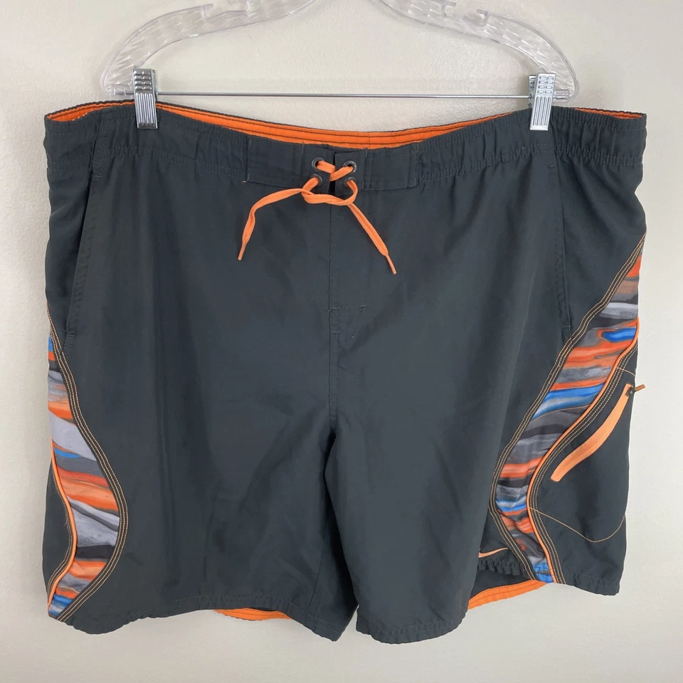 Bañador Nike para hombre 2XL XXL 44 negro y naranja con cordones bolsillos en la cintura Foto 1 de 4