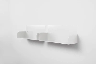 - Mensola Da Muro in Metallo, Libreria Da Parete, Kit Di 2 Mensole Di Design, Li - Immagine 1 di 4