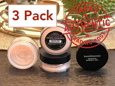 3 BareMinerals Original Mineral Veil Loose Setting Powder .3oz/9g TRANSLUCENT+🎁 - Image 1 of 2