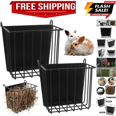 2 ШТ. с Сверхпрочной Металлической Рамой Держатель Сена, для Кроликов, Морских Свинок, Шиншилл... - Изображение 1 из 4
