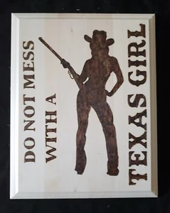 Wood Burning, Pyrography, Handmade Unique, Texas Theme, Wood Art, GREAT GIFT - Picture 1 of 2