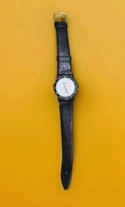 Quemex Small Unisex Face Bezel Band Analog Quartz Black Watch - Picture 1 of 4