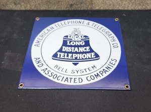 Bell Telephone & Telegraph Porcelain Sign 8X8 Ande Rooney - Picture 1 of 3
