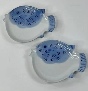 Pier 1 Stoneware Fish Saucer Set Of 2 - Picture 1 of 5