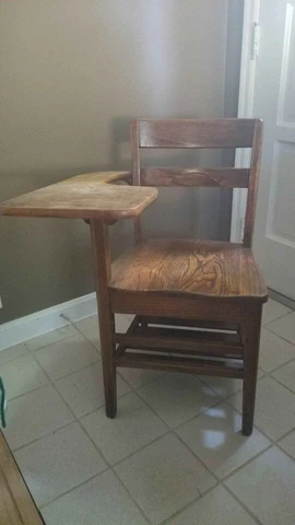 Vintage Solid Oak Wood School Desk Chair Cover