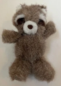 Russ Soft N Suede Raccoon Plush 7 Inch Stuffed Animal Vintage 80s Beige Brown - Picture 1 of 5