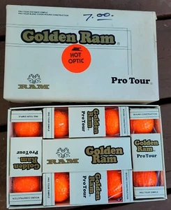 NEW 12 Pack of Vintage Golden RAM Pro Tour Hot Optic Orange Golf Balls - Picture 1 of 2