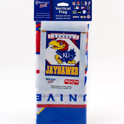 Kansas Jayhawks Vertical Hanging Flag Banner 27" x 37" University of KU Cover