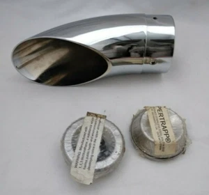 NEW SUPERTRAPP 1802-0014 INTERNAL DISC SERIES END CAP SLASH CUT TURN DOWN CHROME - Picture 1 of 5