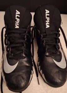 NIKE ALPHA YOUTH SHARK CLEATS BLACK & SILVER 902510-001 SIZE 6Y - Picture 1 of 6