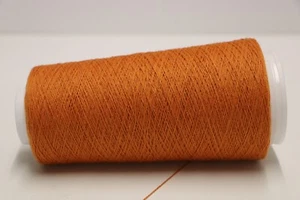 H64 (120€/kg) 100g KASCHMIR ANGORA SEIDE LAMBSWOOL KUPFERGELB (28/2) Zwirn - Bild 1 von 1
