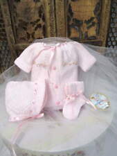 Will'beth Newborn Baby Girl Knit Outfit Bonnet Booties NWT sz 0 Take-Me-Home