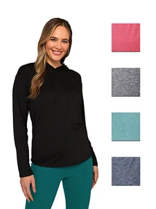32 Degrees Women's Cool Long-Sleeve Hooded T-Shirt - Picture 1 of 21