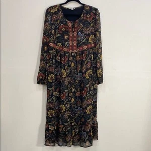 FRYE AND CO. Stufenkleid schwarz-rot mit Rüschen Large - Bild 1 von 7