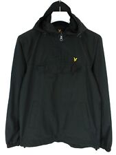 LYLE & SCOTT Jacket Men's SMALL Mesh Lined Hooded Pullover Half Zip Black