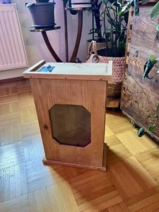 Medizinschrank, Bauernhängeschrank, Arzneischrank, antik, Vollholz, 43x28,5x16,5 - Bild 1 von 6
