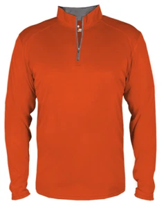 MEN'S LONG SLEEVE, LIGHTWEIGHT, PERFORMANCE, 1/4 CONTRAST ZIP PULLOVER. XS-4XL - Picture 1 of 17