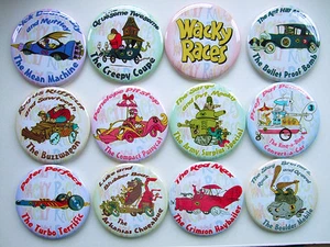 WACKY RACES ROUND FRIDGE MAGNETS - RETRO COOL!   12 different to choose from! - Imagen 1 de 15