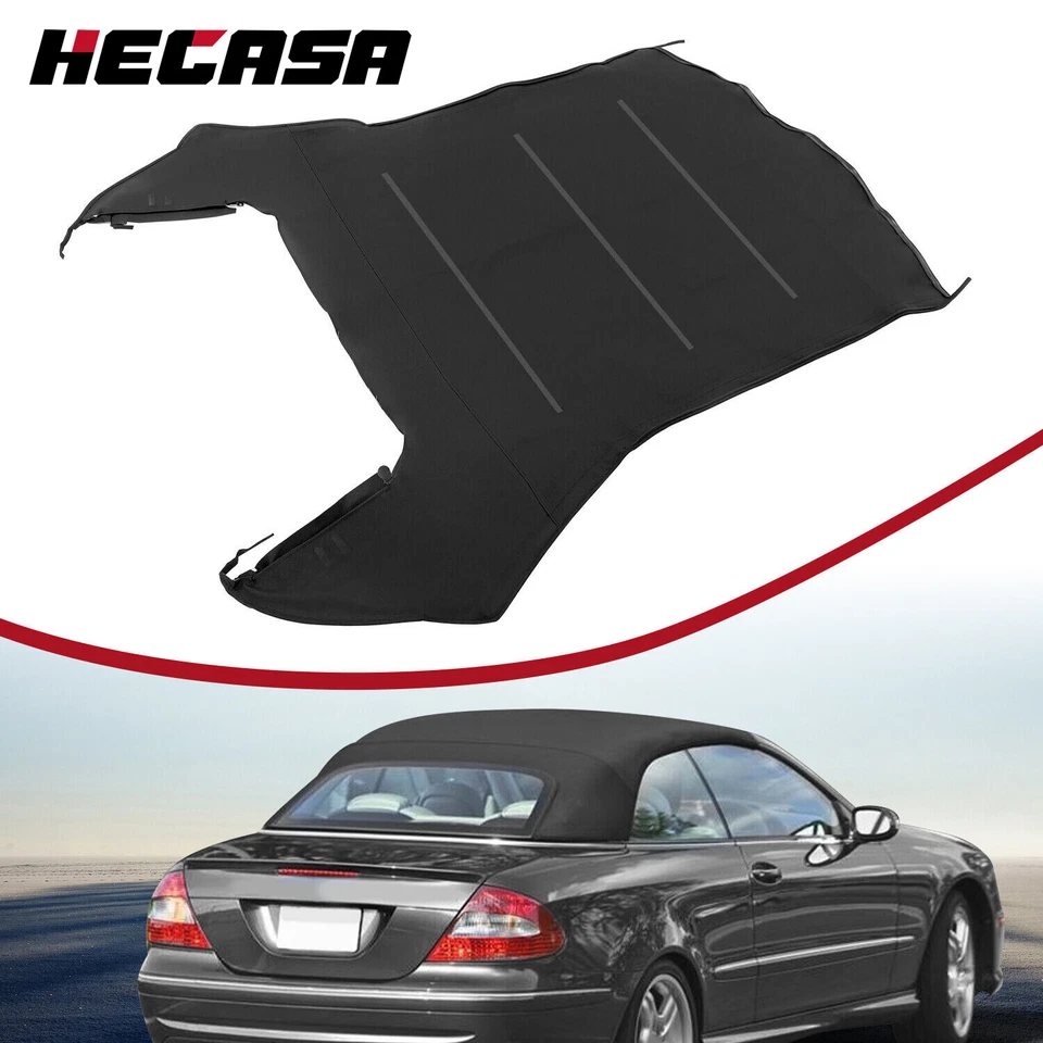 For Mercedes-Benz CLK320 CLK350 2004-2009 Convertible Soft Top Replacement Black - Image 1 of 4