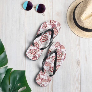 Christmas Tree Cake Flip-Flops Fun Holiday Gift - Picture 1 of 7
