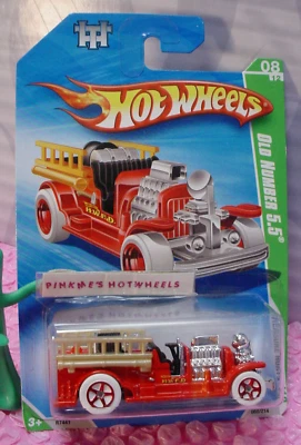 2010 i Hot Wheels #8 Treasure Hunt OLD NUMBER 5.5 #60 🚗red Fire truck;white 5sp - Image 1 of 3