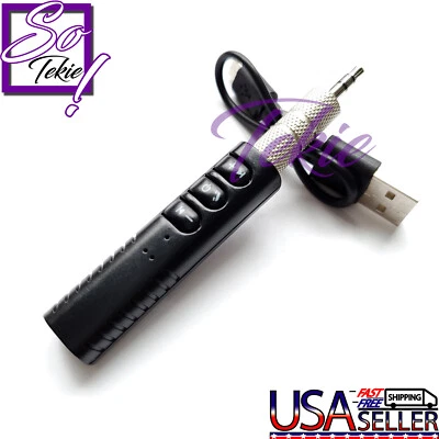 Mini Wireless Bluetooth Car Kit Hands free 3.5mm Jack AUX Audio Receiver Adapter - Image 1 of 4