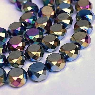 Kristall Perlen Glasperlen Glasschliffperlen Scheibe Iris 7x5mm 20 Stück - Bild 1 von 2