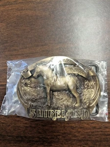 VTG Shireland Edingale Mascot Bronze Belt Buckle 1988 First Edition NIB - Picture 1 of 4