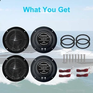6.5" Marine Stereo Speakers Waterproof Flush Mount Audio Boat ATV UTV golf cart - Picture 1 of 12