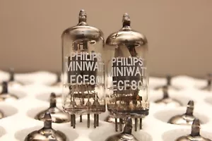 PHILIPS MINIWATT ECF80 (6BL8 CV5215) - triode/pentode - PAIRE ASSORTIE - NEUF - Photo 1 sur 9