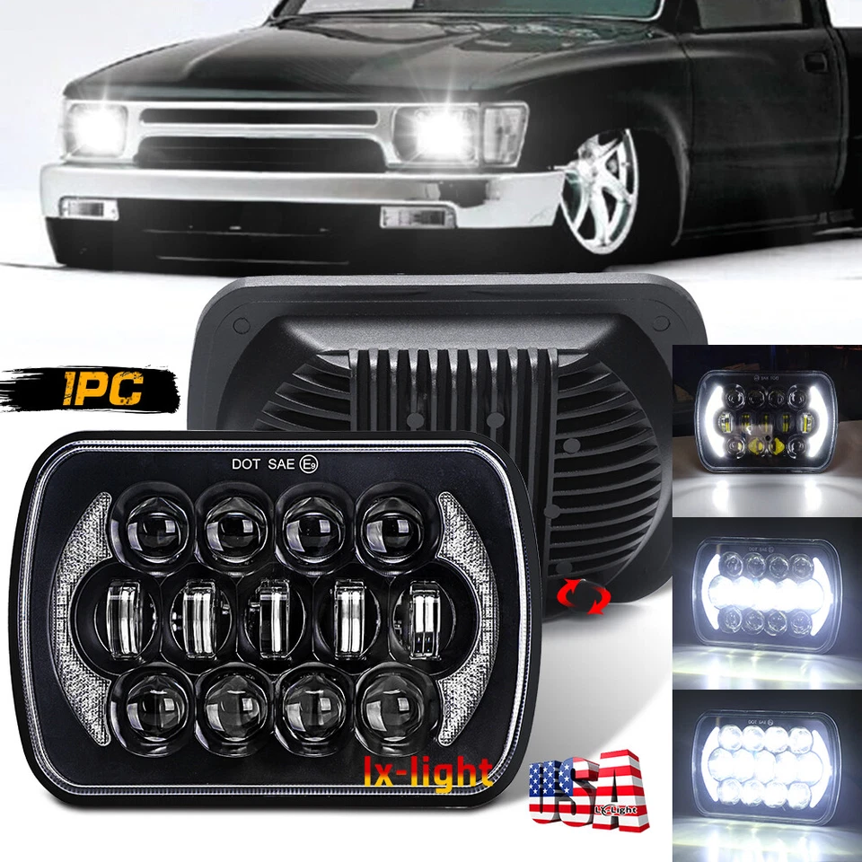 Brightest 5X7" 7x6inch Rectangle LED Hi/Lo Headlight DRL for Toyota Pickup Truck - Image 1 of 4