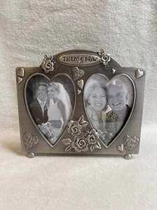 Fetco Silver Metallic 'Then and Now' Heart Shaped Frame (insert: 3 1/2 x 5) - Picture 1 of 6