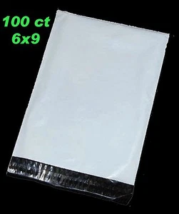 6x9 - Envíos de plástico blanco de polietileno sobres de envío bolsas auto-sellantes - Cantidad 100 - Imagen 1 de 4