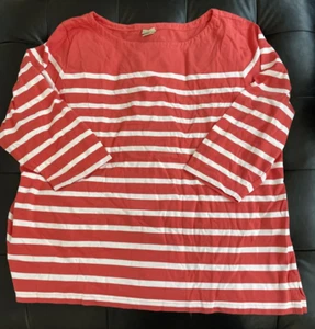LL Bean Damen rosa gestreift 3/4 Ärmel Top/Bluse/Shirt Größe 3X - Bild 1 von 7