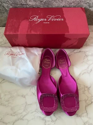 Zapatos planos Roger Vivier de segunda mano con hebilla de pedrería bailarina planos fucsia 34,5 Foto 1 de 4