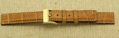 New Gucci 14 MM  Brown Genuine Crocodile Leather Watch Band - Regular (14.113) - Image 1 of 2