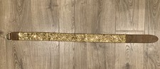 Women’s Express Gold Sequin Belt (Faux Brown Leather) – Small